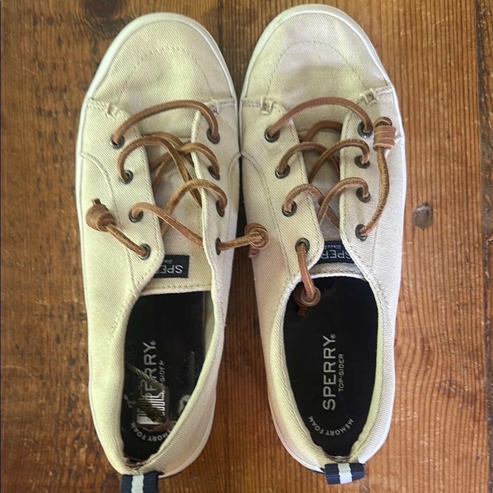 Sperry Cream and Brown Casual Sneakers Women’s